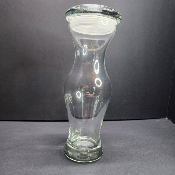 Vintage Clear Glass Bottle Carafe Decanter with Lid 1 Liter 10'' Tall - Picture 2 of 7